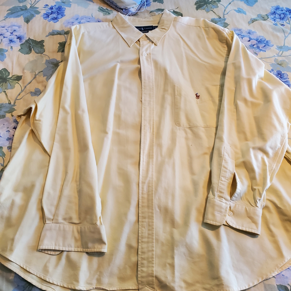 Ralph Lauren Yellow Dress Shirt Classic Cotton